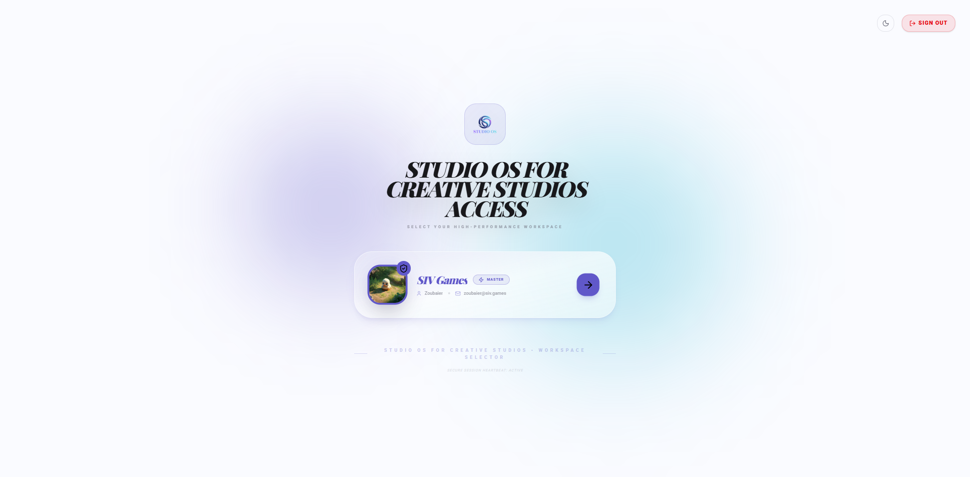 Studio OS Unified Interface (Light Mode)